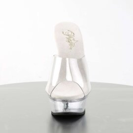 Pleaser Mules ALLURE-601 Transparent Argent EU-37/US-7