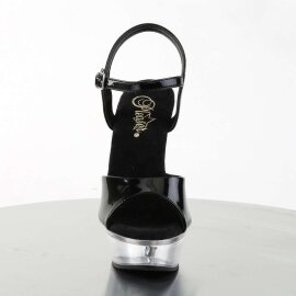 Pleaser Sandales ALLURE-609 Noir Transparent EU-39/US-9