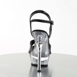 Pleaser Sandales ALLURE-609 Noir Transparent EU-39/US-9