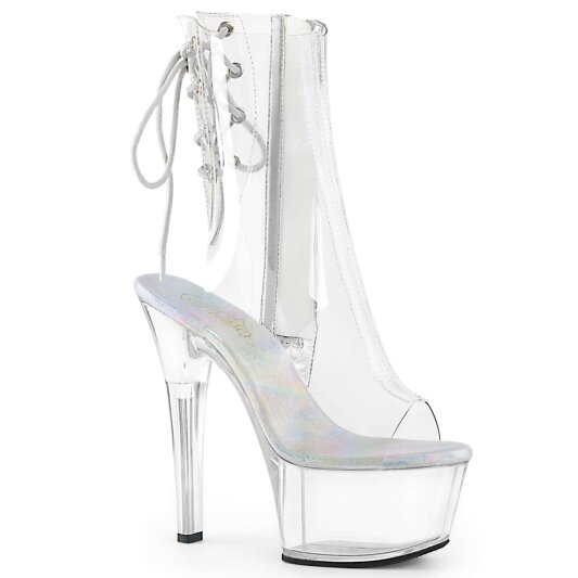Pleaser Bottines ASPIRE-1018C Transparent Argent EU-37/US-7