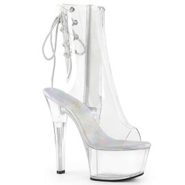 Pleaser Bottines ASPIRE-1018C Transparent Argent EU-37/US-7