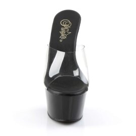 Pleaser Mules ASPIRE-601 Transparent Noir Strass EU-35/US-5