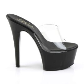 Pleaser Mules ASPIRE-601 Transparent Noir Strass EU-37/US-7