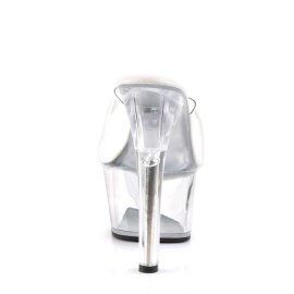 Pleaser Mules ASPIRE-601 Transparent Argent EU-35/US-5