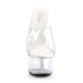 Pleaser Mules ASPIRE-601 Transparent Argent EU-37/US-7