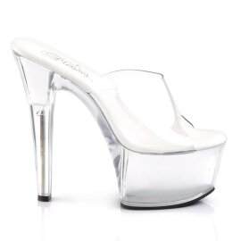 Pleaser Mules ASPIRE-601 Transparent Argent EU-37/US-7