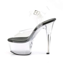 Pleaser Sandales ASPIRE-608 Transparent Noir EU-35/US-5