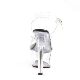 Pleaser Sandales ASPIRE-608 Transparent Noir EU-35/US-5
