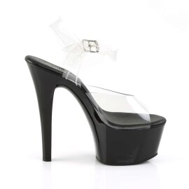 Pleaser Sandales ASPIRE-608 Transparent Noir EU-35/US-5