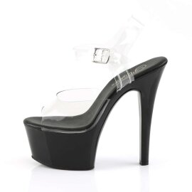 Pleaser Sandales ASPIRE-608 Transparent Noir EU-37/US-7
