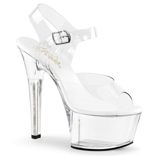 Pleaser Sandales ASPIRE-608 Transparent Argent EU-35/US-5