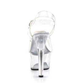Pleaser Sandales ASPIRE-608 Transparent Argent EU-38/US-8