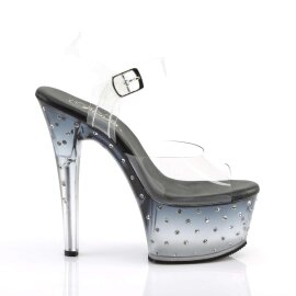 Pleaser Sandales ASPIRE-608STD Transparent Noir EU-35/US-5