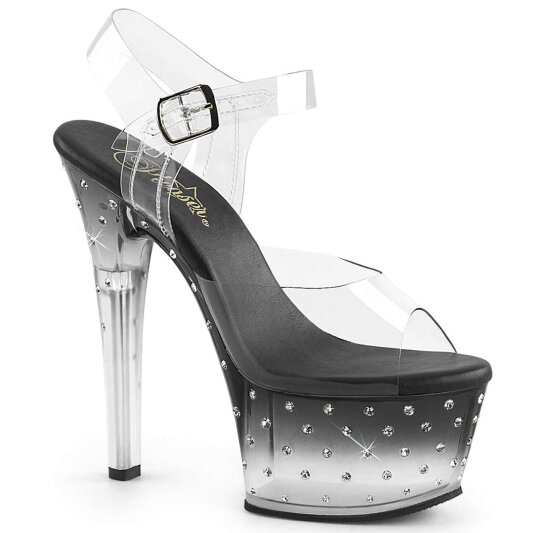 Pleaser Sandales ASPIRE-608STD Transparent Noir EU-37/US-7