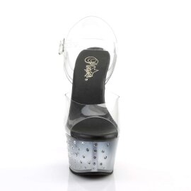 Pleaser Sandales ASPIRE-608STD Transparent Noir EU-37/US-7