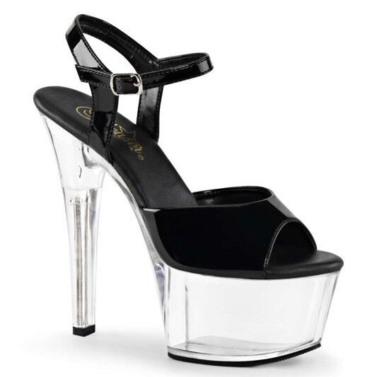 Pleaser Sandales ASPIRE-609 Noir Transparent EU-35/US-5