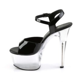 Pleaser Sandales ASPIRE-609 Noir Transparent EU-38/US-8