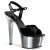 Pleaser Sandales ASPIRE-609 Noir Argent Chrome EU-35/US-5