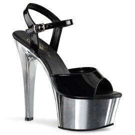 Pleaser Sandales ASPIRE-609 Noir Argent Chrome EU-38/US-8