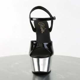 Pleaser Sandales ASPIRE-609 Noir Argent Chrome EU-38/US-8