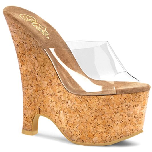 Pleaser Mules BEAU-601 Transparent Liège EU-35/US-5