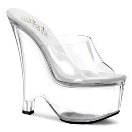 Pleaser Mules BEAU-601 Transparent Argent EU-35/US-5