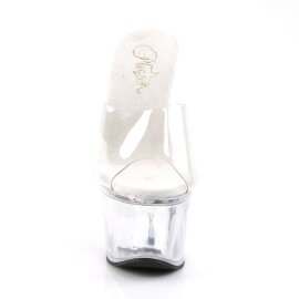 Pleaser Mules BEAU-601 Transparent Argent EU-35/US-5