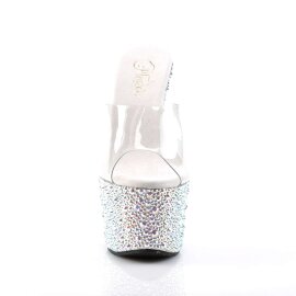 Pleaser Mules BEJEWELED-701MS Transparent Argent Strass...