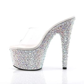 Pleaser Mules BEJEWELED-701MS Transparent Argent Strass EU-35/US-5
