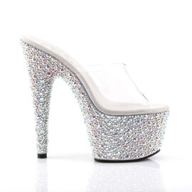 Pleaser Mules BEJEWELED-701MS Transparent Argent Strass EU-35/US-5