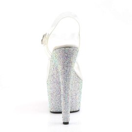 Pleaser Sandales BEJEWELED-708DM Transparent Argent Strass EU-35/US-5