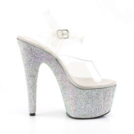 Pleaser Sandales BEJEWELED-708DM Transparent Argent Strass EU-35/US-5