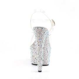 Pleaser Sandales BEJEWELED-708MS Transparent Argent Strass EU-35/US-5