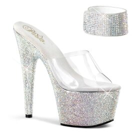 Pleaser Mules BEJEWELED-712RS Transparent Argent Strass...