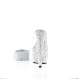 Pleaser Mules BEJEWELED-712RS Transparent Argent Strass EU-35/US-5