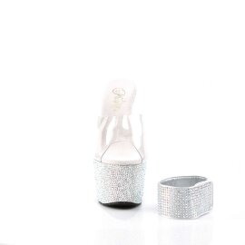 Pleaser Mules BEJEWELED-712RS Transparent Argent Strass...