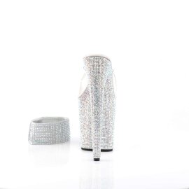 Pleaser Mules BEJEWELED-812RS Transparent Argent Strass EU-42/US-12