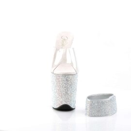 Pleaser Mules BEJEWELED-812RS Transparent Argent Strass...