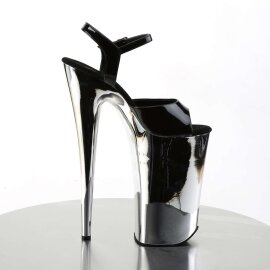 Pleaser Sandales BEYOND-009 Noir Argent Chrome EU-38/US-8