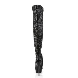Pleaser Bottes cuissardes BLONDIE-R-3011 Noir EU-41/US-11