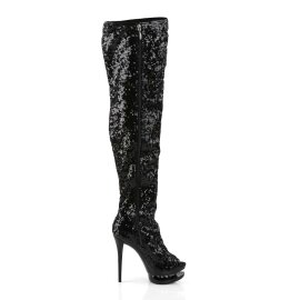 Pleaser Bottes cuissardes BLONDIE-R-3011 Noir EU-35/US-5