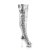 Pleaser Bottes cuissardes BLONDIE-R-3011 Argent Multi Strass Chrome EU-38/US-8