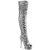 Pleaser Bottes cuissardes BLONDIE-R-3011 Argent Multi Strass Chrome EU-39/US-9
