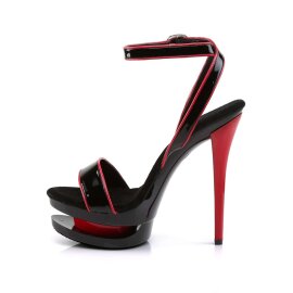 Pleaser Sandales BLONDIE-631-2 Noir Rouge EU-36/US-6