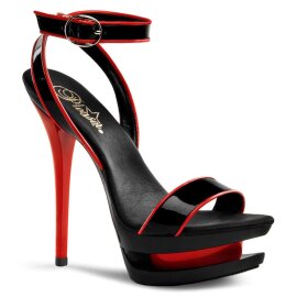 Pleaser Sandales BLONDIE-631-2 Noir Rouge EU-38/US-8
