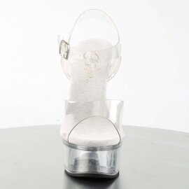 Pleaser Sandales CAPTIVA-608 Transparent Argent EU-35/US-5