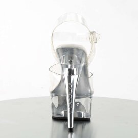 Pleaser Sandales CAPTIVA-608 Transparent Argent EU-35/US-5