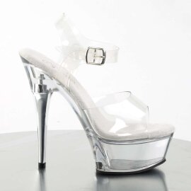 Pleaser Sandales CAPTIVA-608 Transparent Argent EU-35/US-5