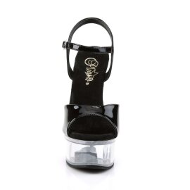 Pleaser Sandales CAPTIVA-609 Noir Transparent EU-35/US-5