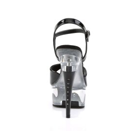 Pleaser Sandales CAPTIVA-609 Noir Transparent EU-35/US-5